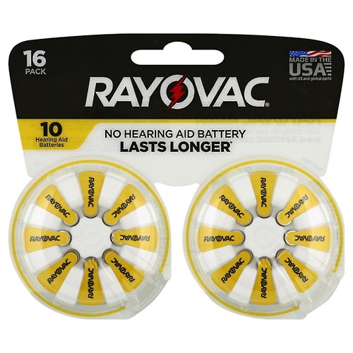 Image for Rayovac Batteries, Hearing Aid 10, 16 Pack,16ea from Dave's Pharmacy
