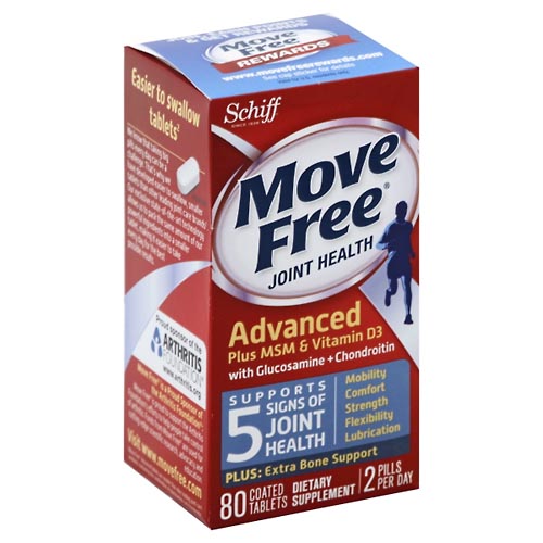 Image for Move Free Joint Health, Advanced Plus MSM & Vitamin D3, Coated Tablets,80ea from Dave's Pharmacy
