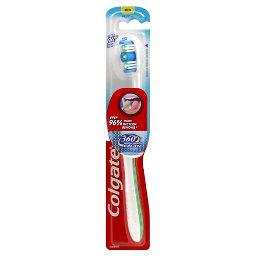 Image for Colgate Toothbrush, 360 Degrees, Whole Mouth Clean, Med,1ea from Dave's Pharmacy