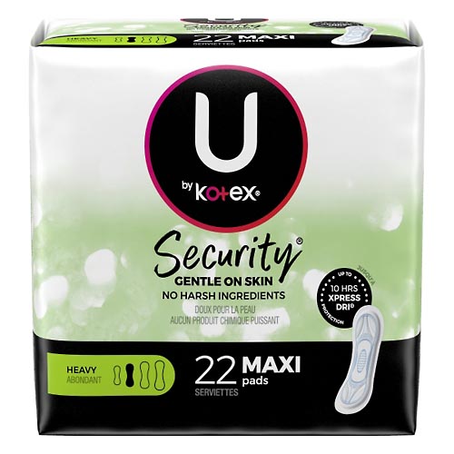 Image for U By Kotex Pads, Maxi, Heavy Flow,22ea from Dave's Pharmacy