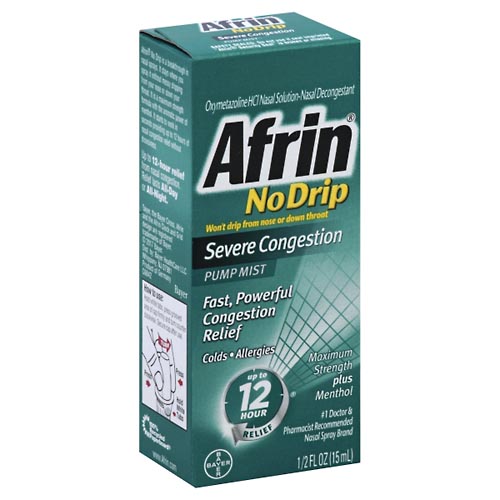 Image for Afrin Severe Congestion, Maximum Strength, Plus Menthol, Pump Mist,0.5oz from Dave's Pharmacy