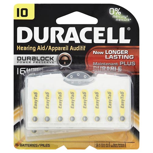 Image for Duracell Batteries, Hearing Aid, 10,16ea from Dave's Pharmacy
