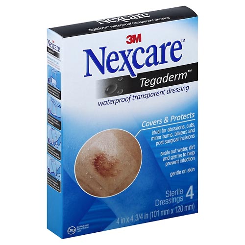 Image for Nexcare Dressing, Tegaderm, Transparent, Waterproof,4ea from Dave's Pharmacy