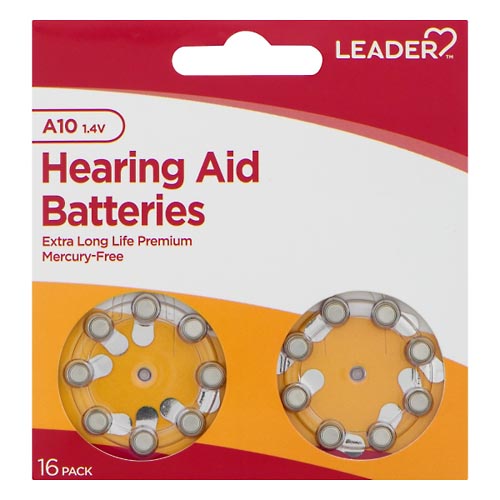 Image for Leader Hearing Aid Batteries, A10, 1.4 Volts, 16 Pack,16ea from Dave's Pharmacy