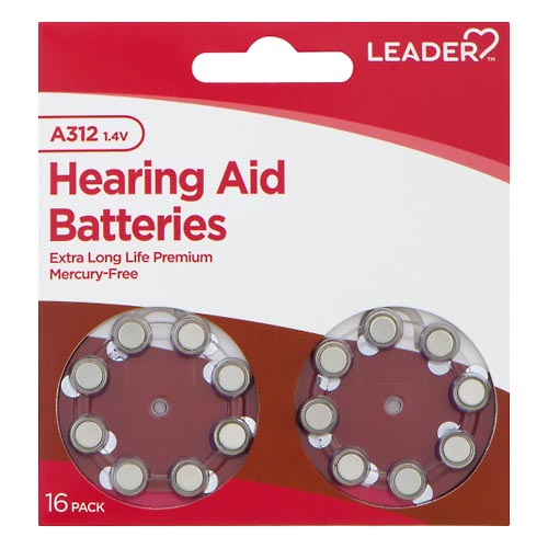 Image for Leader Hearing Aid Batteries, A312, 1.4 Volts, 16 Pack,16ea from Dave's Pharmacy