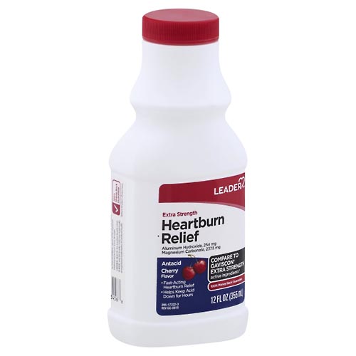Image for Leader Heartburn Relief, Extra Strength, Cherry Flavor,12oz from Dave's Pharmacy