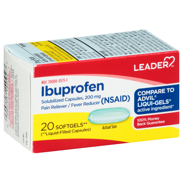 Image for Leader Ibuprofen, 200 mg, Softgels,20ea from Dave's Pharmacy