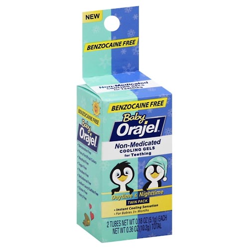 Image for Orajel Cooling Gels, for Teething, Non-Medicated, Daytime & Nighttime, Twin Pack,2ea from Dave's Pharmacy