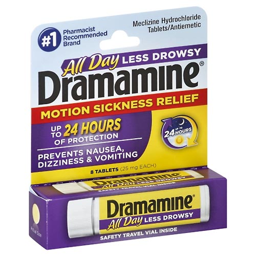Image for Dramamine Motion Sickness Relief, 25 mg, Tablets,8ea from Dave's Pharmacy